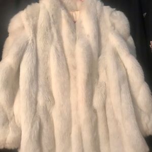 White fur coat (not real fur)